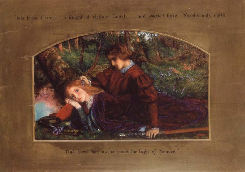Arthur Hughes Enid and Geraint oil painting picture